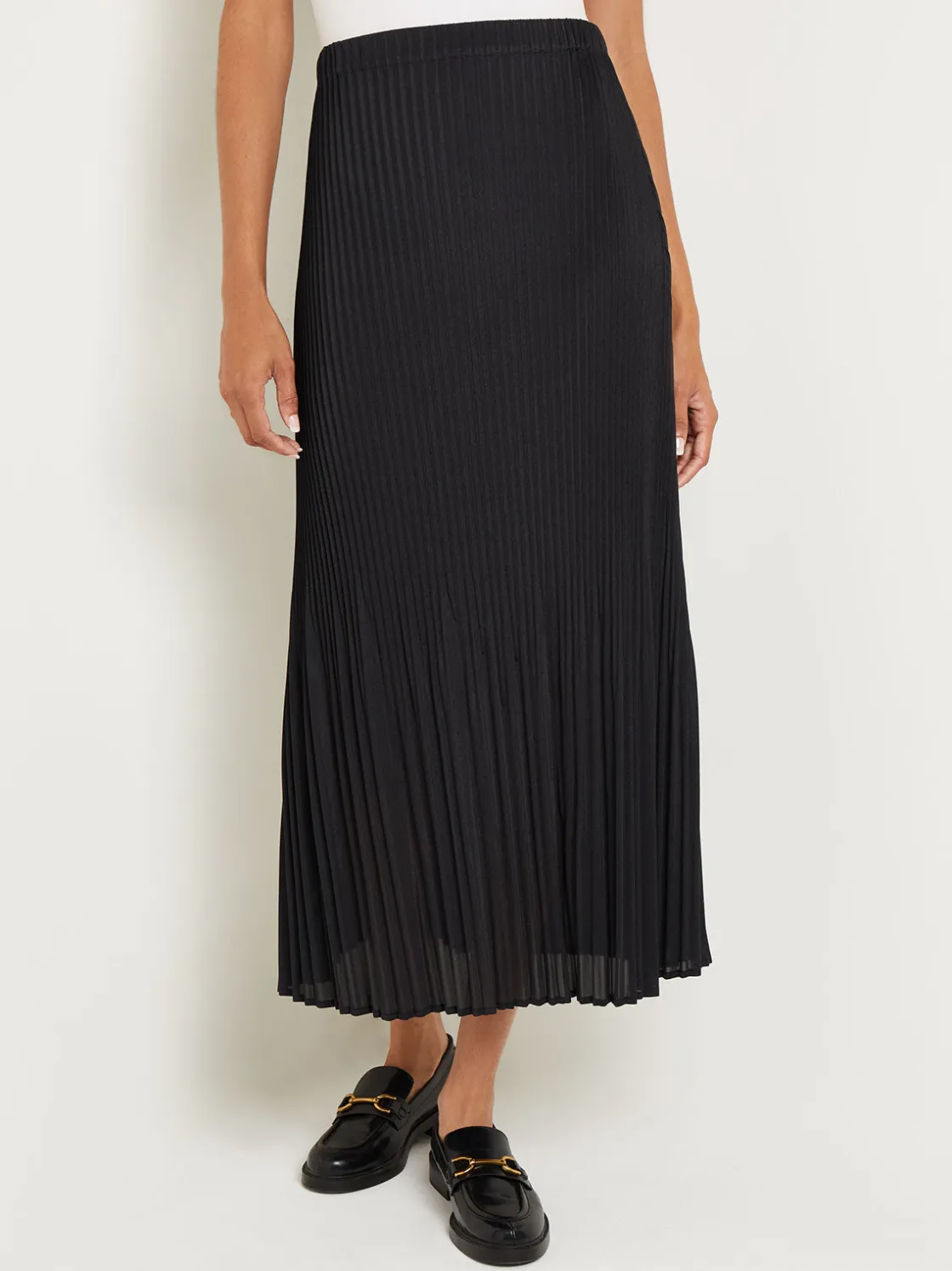 Misook Pleated Crepe de Chine Maxi Skirt* Skirts