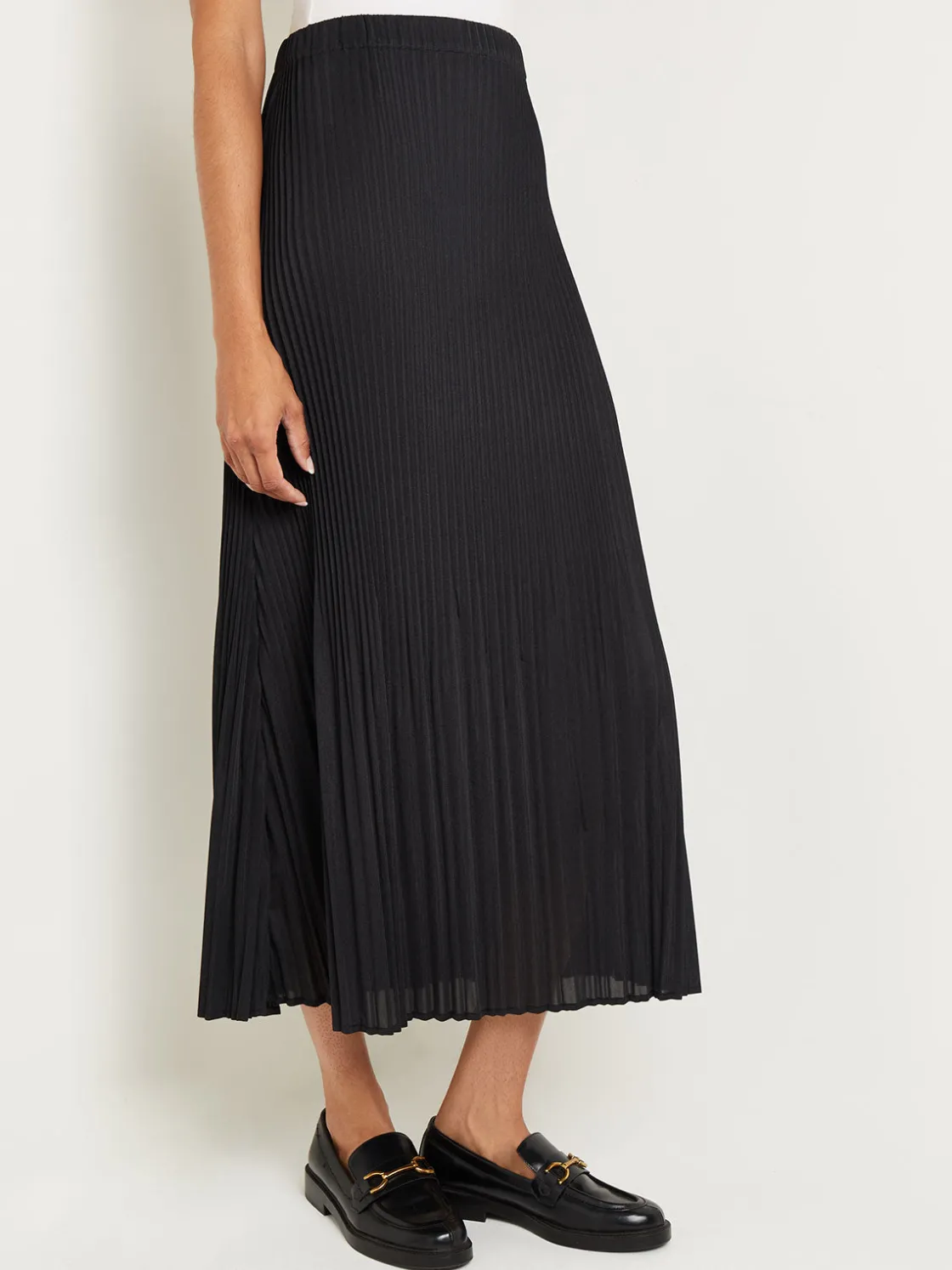 Misook Pleated Crepe de Chine Maxi Skirt* Skirts