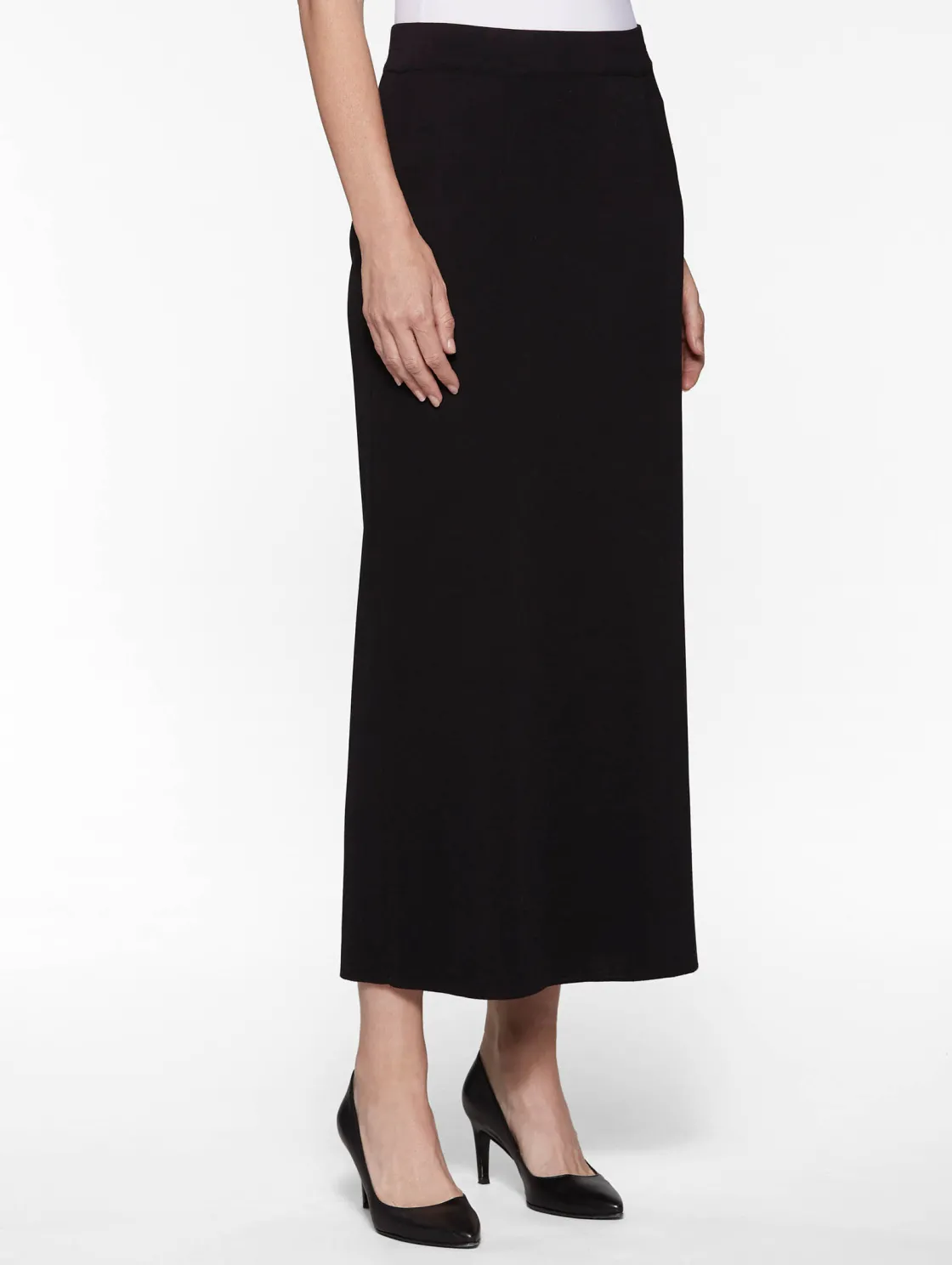 Misook 36" Straight Knit Skirt - Long Skirt with Slit | * Skirts