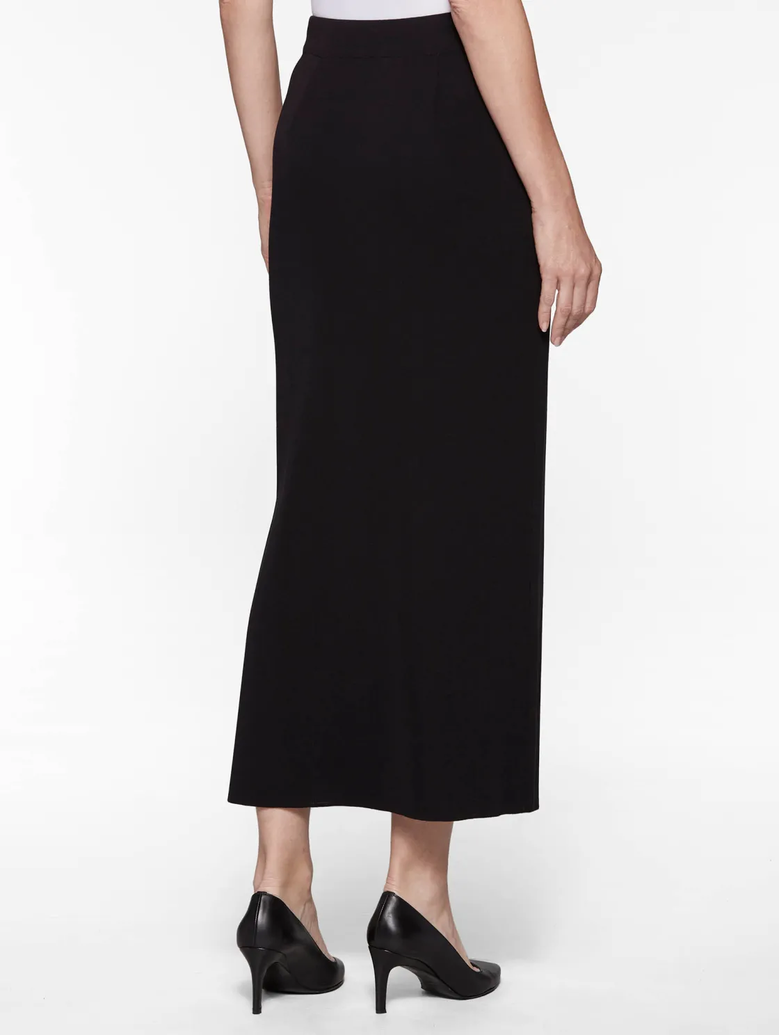 Misook 36" Straight Knit Skirt - Long Skirt with Slit | * Skirts