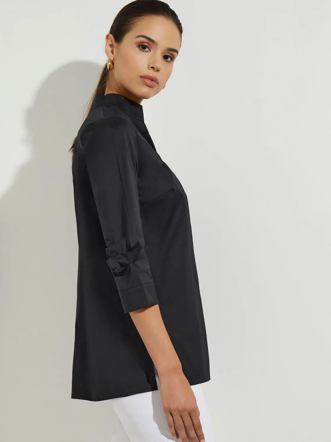 Misook Ruche Sleeve Cotton Tunic* Tops & Tees