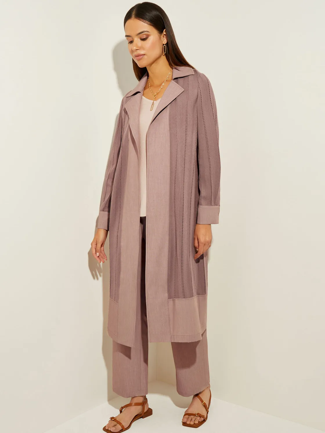 Misook Sheer Duster - Long Brown Coat | * Jackets & Coats