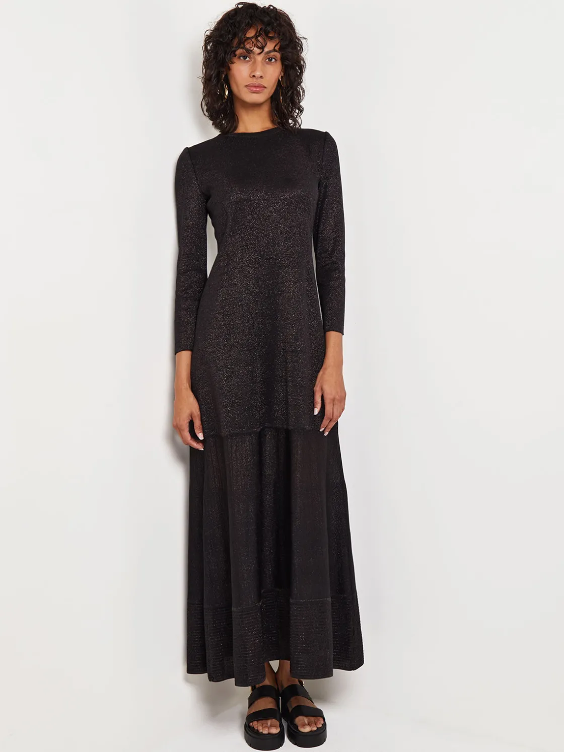 Misook Shimmer Knit Maxi Dress* Dresses