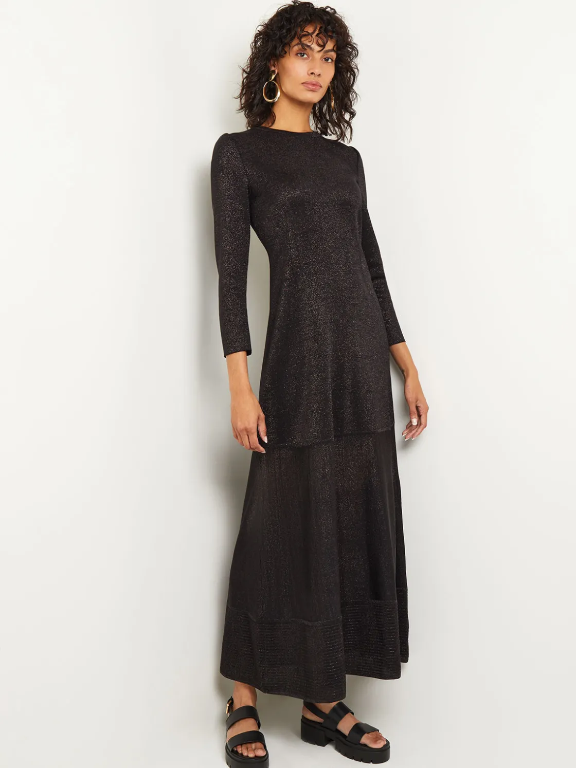 Misook Shimmer Knit Maxi Dress* Dresses