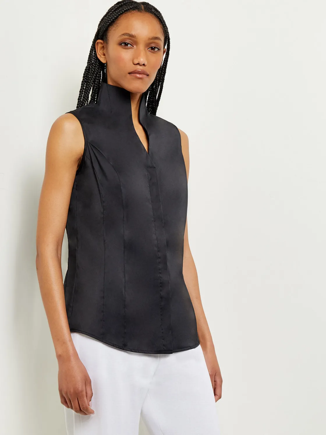 Misook Sleeveless Stretch Cotton Blouse* Blouses & Shirts | Tops & Tees