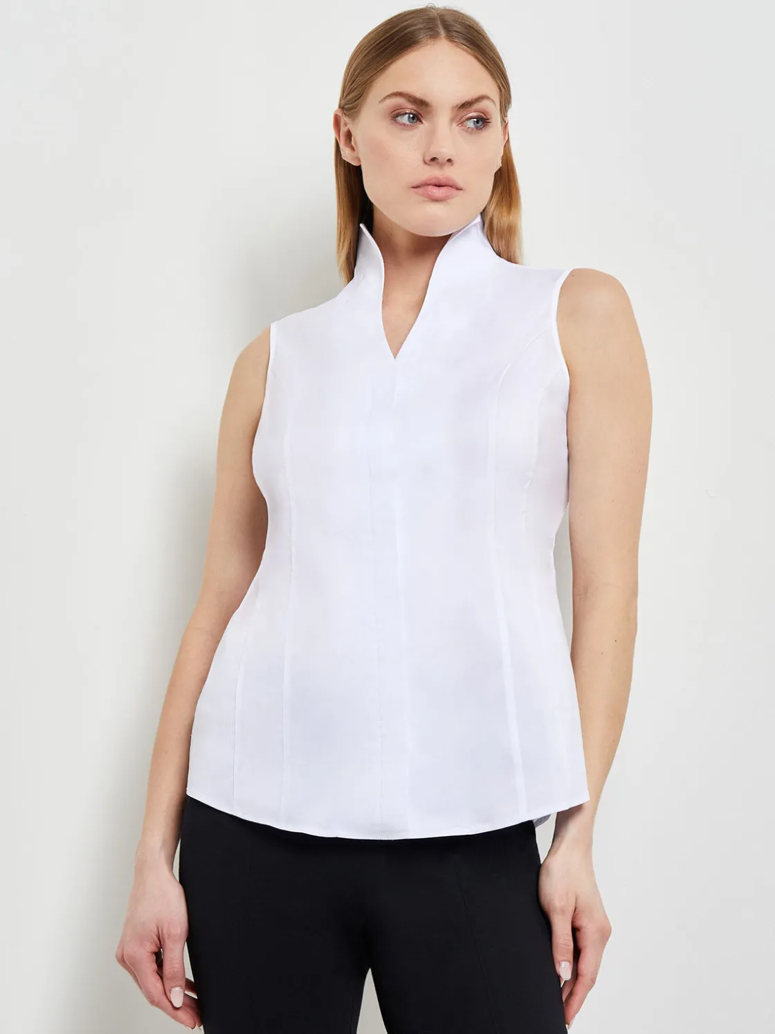 Misook Sleeveless Stretch Cotton Blouse* Blouses & Shirts | Tops & Tees