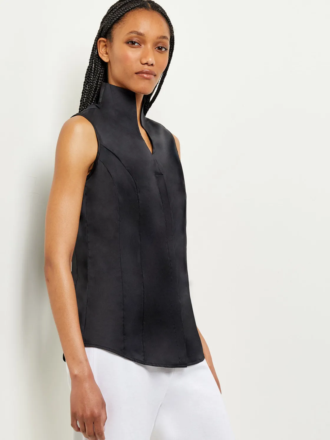 Misook Sleeveless Stretch Cotton Blouse* Blouses & Shirts | Tops & Tees