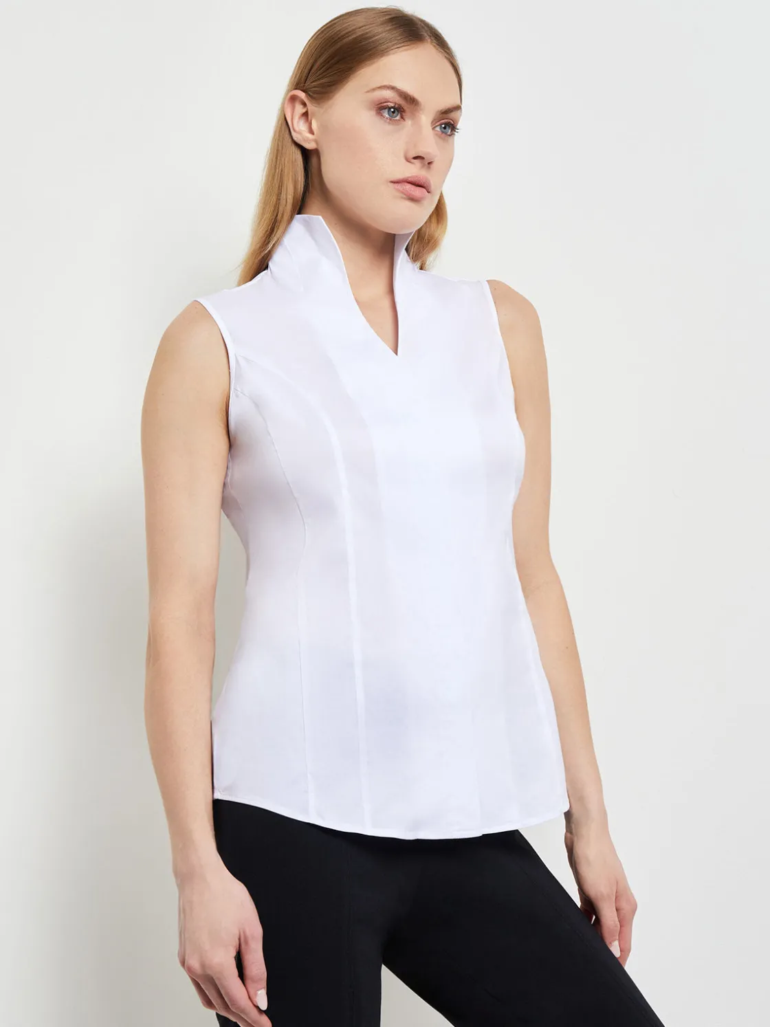 Misook Sleeveless Stretch Cotton Blouse* Blouses & Shirts | Tops & Tees