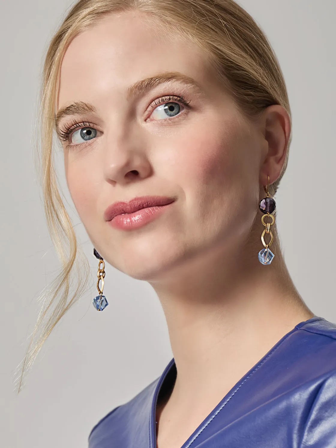 Misook Tanzanite and Light Blue Crystal Earrings* Accessories | Earrings