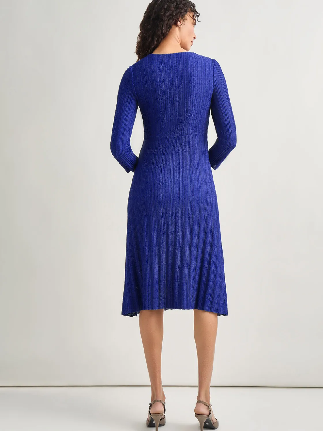 Misook Textural Stripe Knit Midi Dress* Dresses