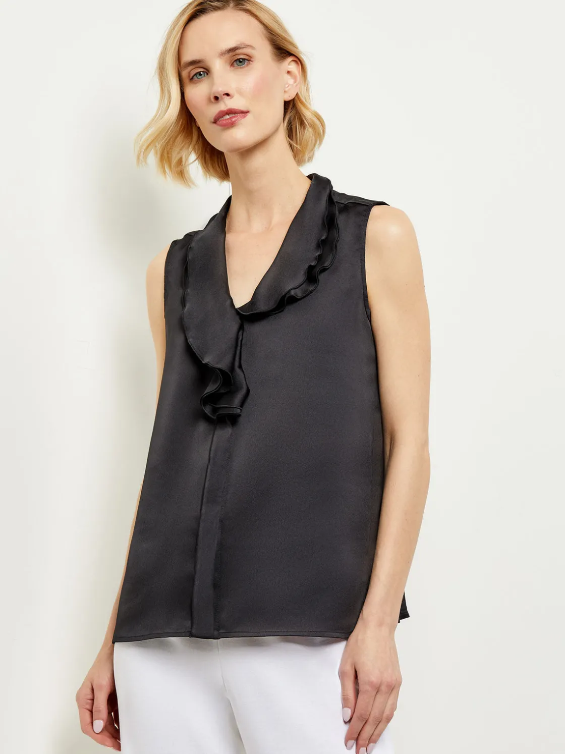 Misook Waterfall Ruffle Crepe de Chine Blouse* Blouses & Shirts | Tops & Tees