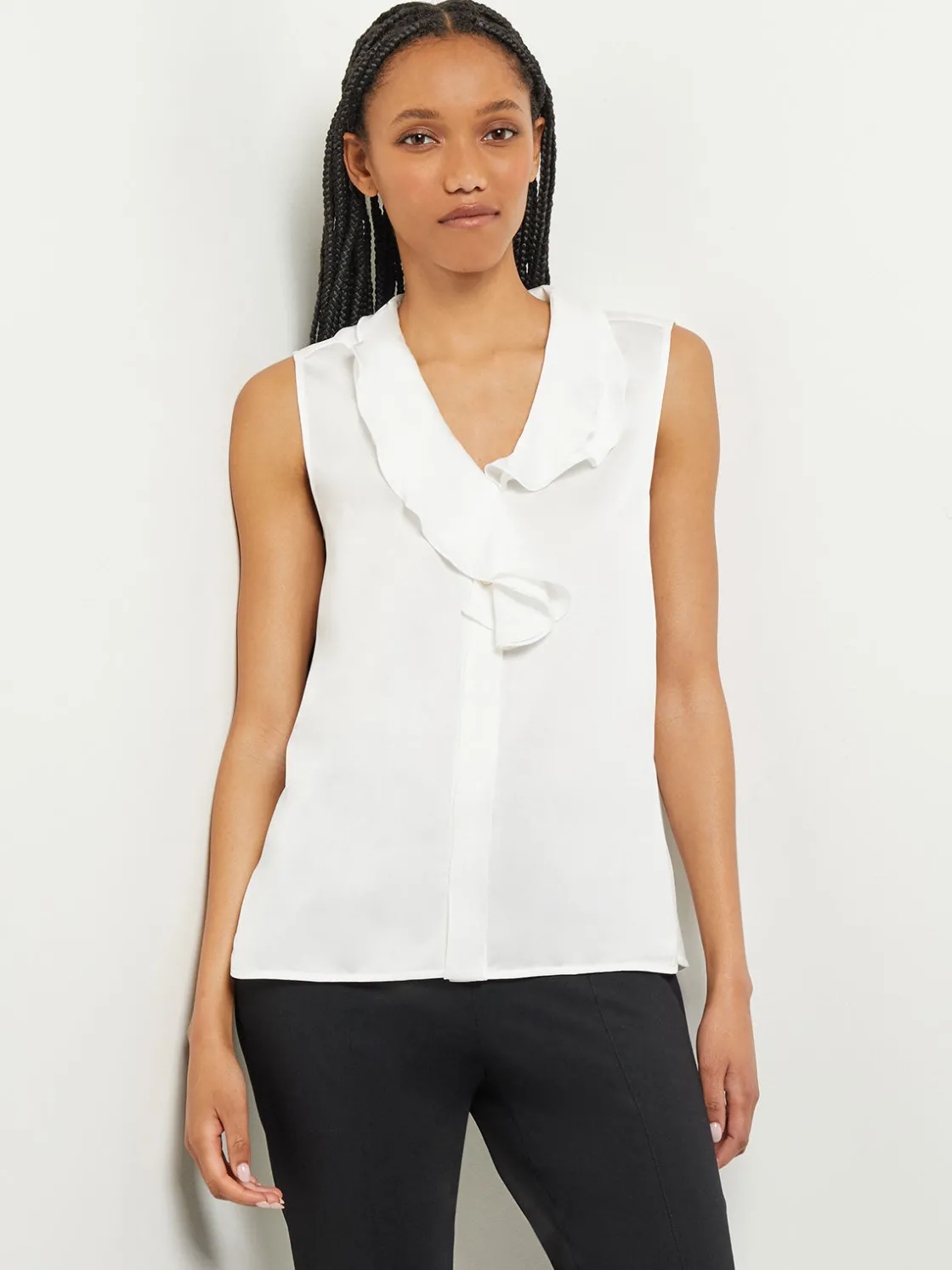 Misook Waterfall Ruffle Crepe de Chine Blouse* Blouses & Shirts | Tops & Tees