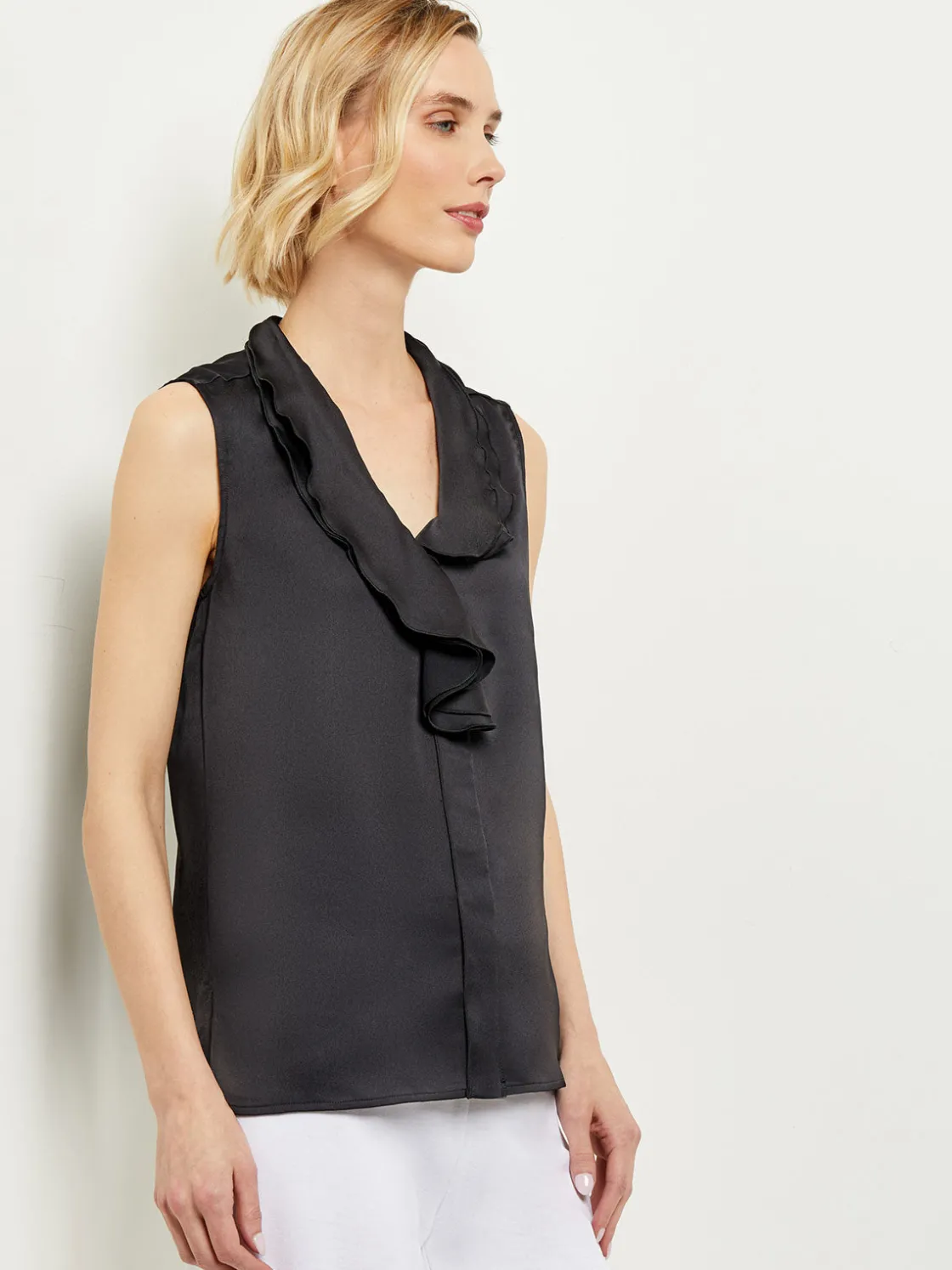 Misook Waterfall Ruffle Crepe de Chine Blouse* Blouses & Shirts | Tops & Tees