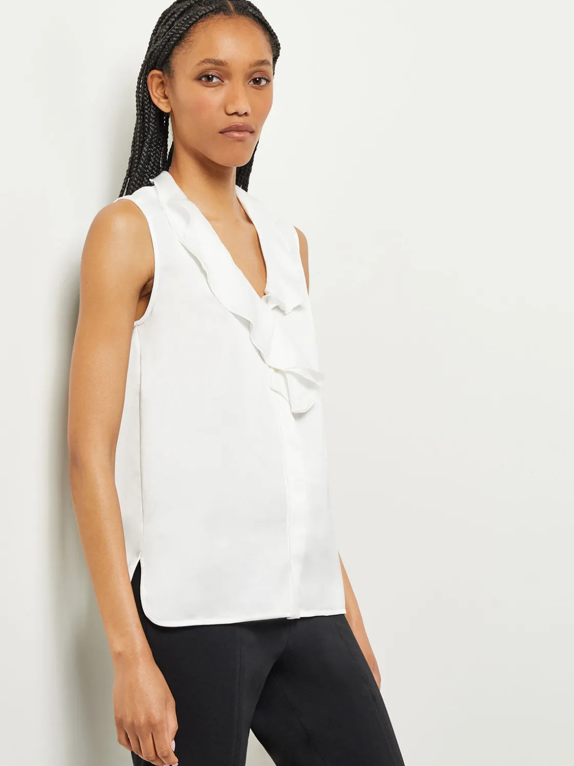 Misook Waterfall Ruffle Crepe de Chine Blouse* Blouses & Shirts | Tops & Tees